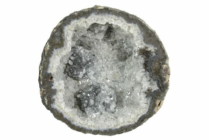Las Choyas Coconut Geode Half with Quartz & Calcite - Mexico #348470